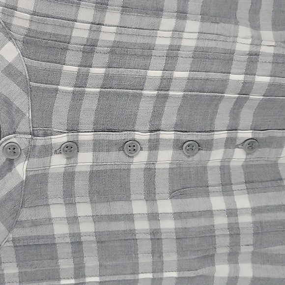 Lane Bryant Gray Checkered Button-Up Shirt - Picture 6 of 15